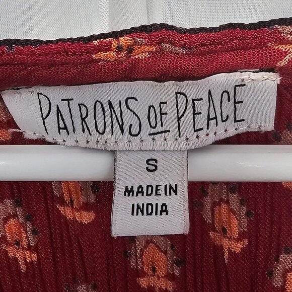 Patrons Of Peace Red Tank Peasant Boho Hippie Festival Embroidered S - Picture 8 of 11